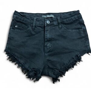 KAN CAN  Black  Denin Jean Shorts With  Frayed Hem W5 26 , NWOT